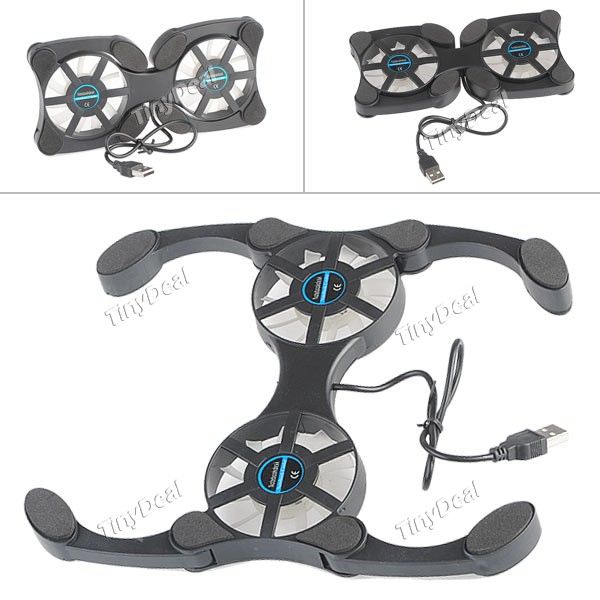 Ultra Pad Ventilador Portátil Preto Refrigeração w Dobrável